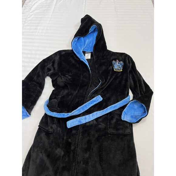 EUC P.jammy Harry Potter Ravenclaw Hoody Bath Robe Medium(12-14)  Black Blue - Picture 6 of 8